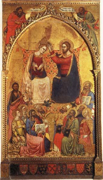 Jacopo Di Cione The Coronation of the Virgin wiht Prophets and Saints France oil painting art